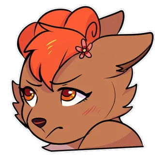 ☹️ лиса, аниме, милый, животное, мультфильм, персонаж telegram sticker