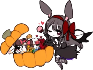 😘 Anime, Halloween, Abóbora, Fofo, Coelho, Doce telegram sticker