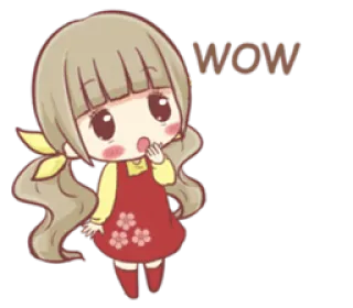 😮 WOW Garota anime, Uau, Surpreso/a, Desenho animado, Fofo/a, Kawaii telegram sticker
