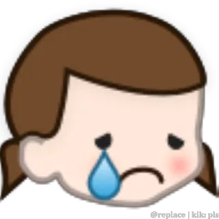 😭 @replace | kik: pls triste, piangere, emozione, ragazza, lacrime, emoji, kik telegram sticker
