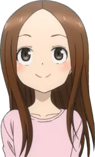 😊 Takagi Karakai Jōzu no Takagi-san anime, dibujos animados, chica, Takagi, burlas, personaje telegram sticker