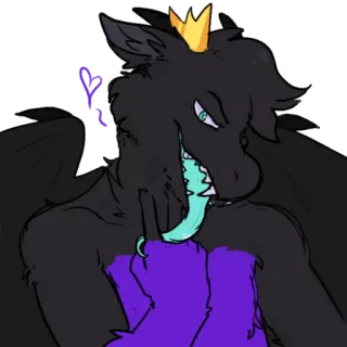 👅 Anthro, Dragón, Dedo corazón, Corona, Ofensivo, Monstruo, Pegatina telegram sticker