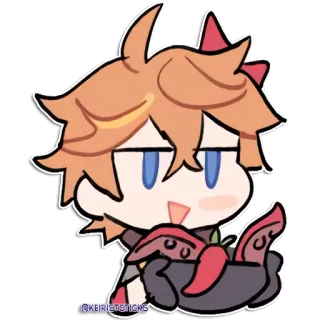 😓 Childe Genshin Impact @KEIRISTSTICKS Chibi, Anime, Tartaglia, Video game, Fanart, Adesivo, Genshin Impact whatsapp sticker