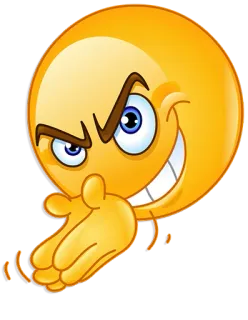 👹 Emoji, Sorriso irônico, Planejando, Maligno, Tramando, Mãos telegram sticker