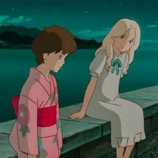🗻 When Marnie Was There 动漫, 吉卜力工作室, 玛尼, 安娜, 友谊, 成长 telegram sticker