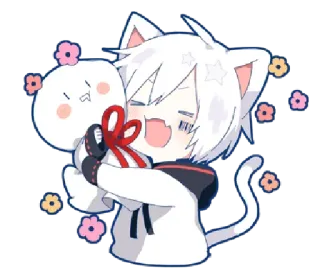 🌸 anime, cat, cute, kawaii whatsapp sticker