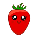 😘 strawberry, fruit, cute, kawaii, food, red, sweet, berry telegram sticker