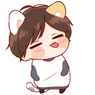 💞 Anime, Kawaii, Lindo, Orejas de gato, Adormilado whatsapp sticker