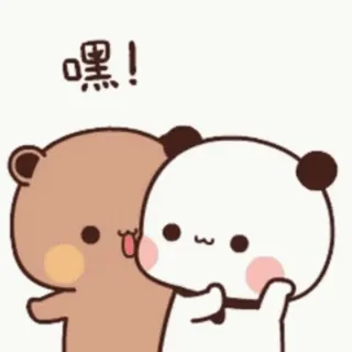 👯♀ 嘿! mignon, ours, dessin animé, animé, amitié telegram sticker