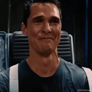 😭 Matthew McConaughey Interstellar 马修·麦康纳, 星际穿越, 电影, 演员, 眼泪, 哭泣, 情感 whatsapp sticker