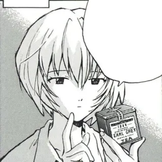 🧐 Rei Ayanami Neon Genesis Evangelion EARL GREY TEA animé, thé, Earl Grey, personnage, manga telegram sticker