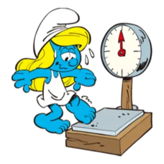 🙈 Smurfette Smurfs, Smurfette, balança, suando, desenho animado telegram sticker