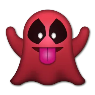 👻 ghost, emoji, cartoon, red, halloween telegram sticker