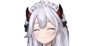 😊 garota anime, fofa, maid, chifres de demônio, sorrindo telegram sticker