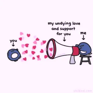 🍓 my undying love and support for you love, support, hearts, megaphone, friendship, cute telegram sticker