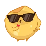 😘 キス, ハート, サングラス, 絵文字, 可愛い, 黄色, ブロブ telegram sticker