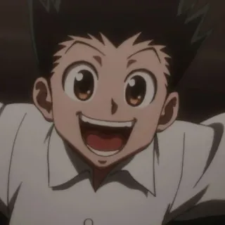 🌿 Gon Freecss Hunter x Hunter Anime, Joyeux, Garçon, Souriant, Dessin animé telegram sticker