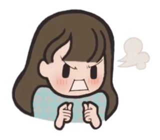 😔 enojado, loco, molesto, disgustado, dibujos animados, mujer telegram sticker