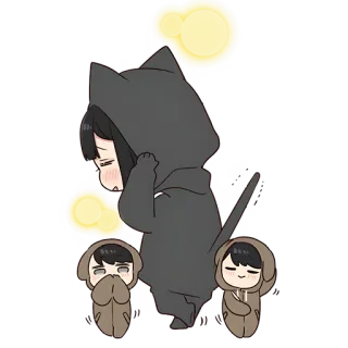 😳 kucing, anime, imut, hoodie, kawaii, kartun, sedih telegram sticker