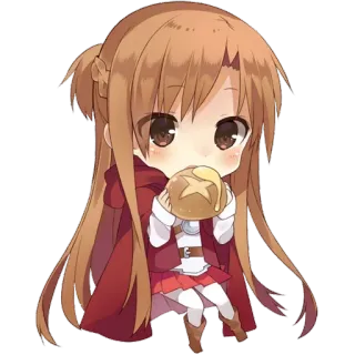 🍩 Asuna Sword Art Online anime, manga, sword art online, asuna, chibi, kawaii whatsapp sticker