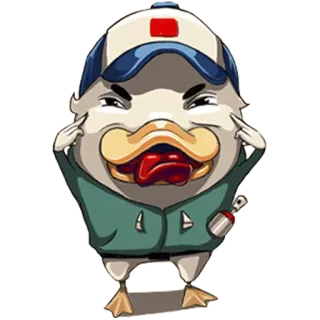 😝 pato, desenho animado, ofensivo, rude, gesto, animal whatsapp sticker