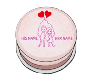 🎂 HIS NAME HER NAME bolo, casal, corações, amor, celebração telegram sticker