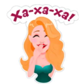 😂 Ха-ха-ха! lachen, vrouw, cartoon, meisje, vrolijk, haha telegram sticker