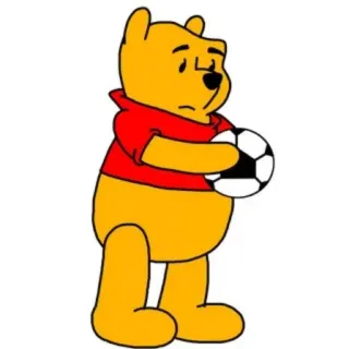 😔 Winnie the Pooh cartoon, character, Winnie the Pooh, soccer, ball telegram sticker
