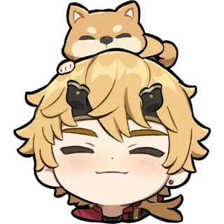 ☺️ Thoma Genshin Impact thoma, genshin impact, shiba inu, anime, jeu, mignon, chibi, personnage whatsapp sticker
