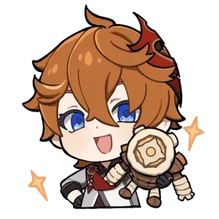 😄 Tartaglia Genshin Impact Chibi, Anime, Juego, Fanart, Personaje, Genshin Impact, Tartaglia whatsapp sticker