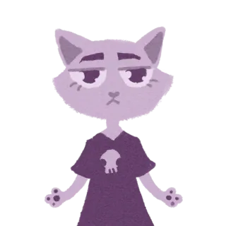 😒 кот, череп, животное, наклейка, мультфильм, иллюстрация telegram sticker