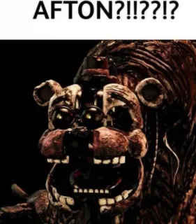 🕺 Afton Five Nights at Freddy's AFTON?!?!?!? Animatronik, Horor, Beruang, Video game, Menakutkan, Seram telegram sticker