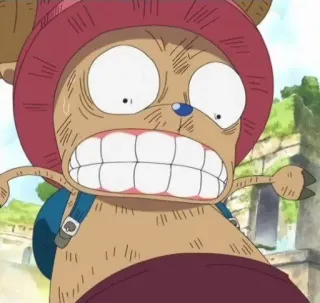 😬 Tony Tony Chopper One Piece anime, kartun, lucu, terkejut, rusa kutub telegram sticker