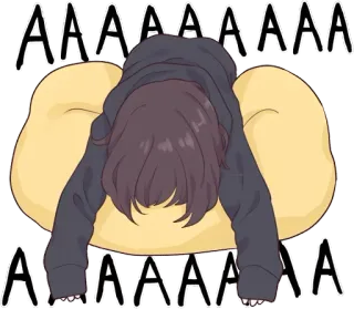 😨 AAAA Chica anime, Gritando, Angustiada, Llorando, Emocional, Triste telegram sticker