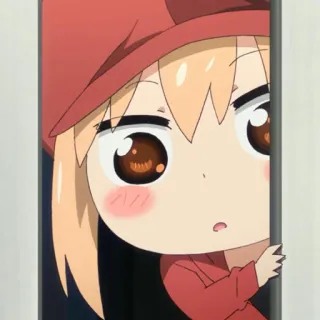 🍜 anime, cartoon, cute, character, peeking, hoodie telegram sticker