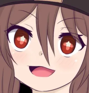 🙂 Hu Tao Genshin Impact Anime, Niedlich, Hut, Mädchen, Rote Augen whatsapp sticker