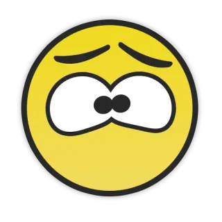 😦 emoji, yellow, nervous, face, expression telegram sticker