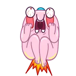🤯 卡通, 粉色, 搞笑, 火箭, 眼睛 telegram sticker