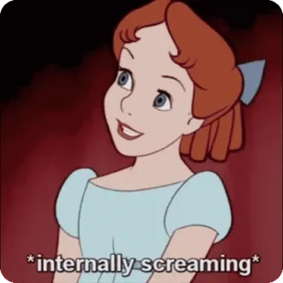 😲 Wendy Darling Peter Pan *internally screaming* whatsapp sticker