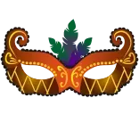 👓 masque, mardi gras, mascarade, carnaval, fête, célébration telegram sticker