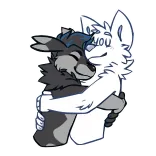 🤗 lobo, abrazo, furry, amor, amistad, animal, dibujos animados telegram sticker