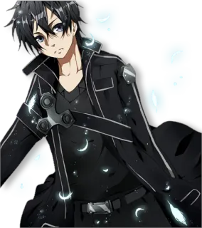 🗡 Kirito Sword Art Online anime, Kirito, Sword Art Online, character, black, male telegram sticker