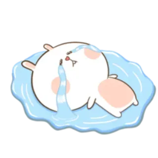 😭 płacz, smutny, łzy, biały, różowy, kreskówka, rozpacz whatsapp sticker