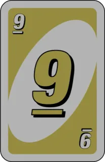 💛 card game, uno, number, nine, yellow whatsapp sticker