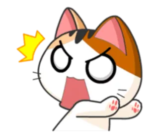 💫 고양이, 화난, 충격받은, 외침, 만화, 동물, 귀여운 telegram sticker