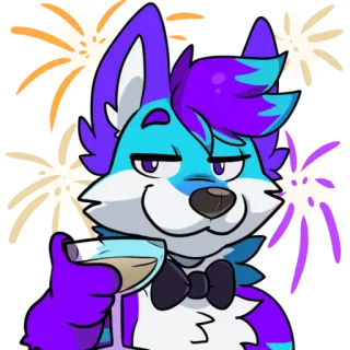 🍸 Dibujos animados, Fiesta, Celebración, Perro, Peludo telegram sticker