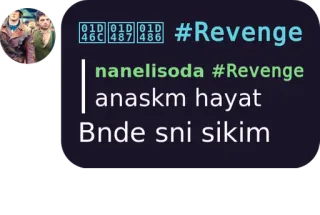 🤔 nanelisoda #Revenge
anaskm hayat
Bnde sni sikim vingança, texto, palavrões telegram sticker