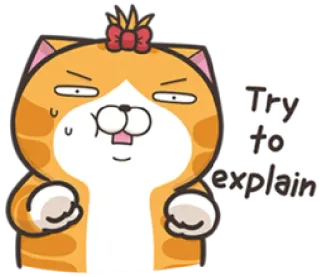 😐 Try to explain Katze, erklären, lustig, Cartoon, süß, Meme telegram sticker
