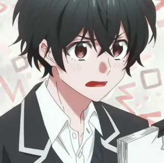 🦍 anime, cartoon, manga, boy, school uniform, artwork, illustration telegram sticker