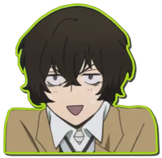 😑 Osamu Dazai Bungo Stray Dogs Anime, Bungo Stray Dogs, Osamu Dazai, Dazai, Postać, Kreskówka telegram sticker